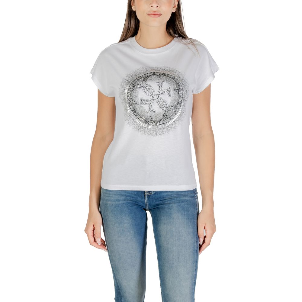 Guess White Cotton T-Shirt - Luxe Nova
