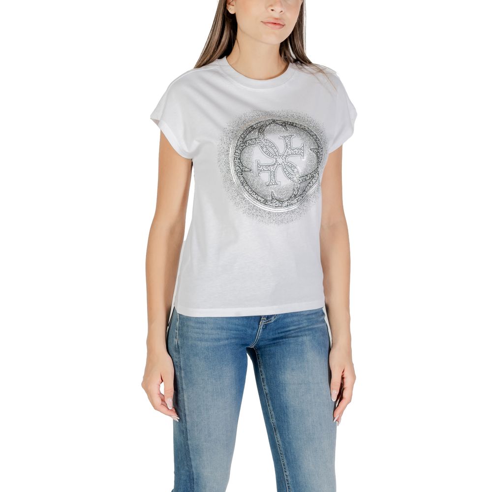 Guess White Cotton T-Shirt - Luxe Nova