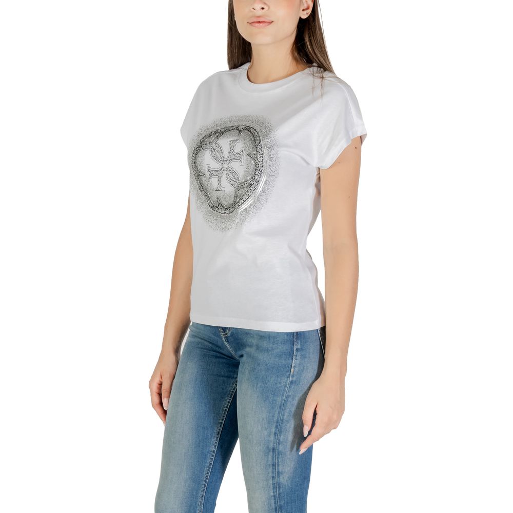 Guess White Cotton T-Shirt - Luxe Nova