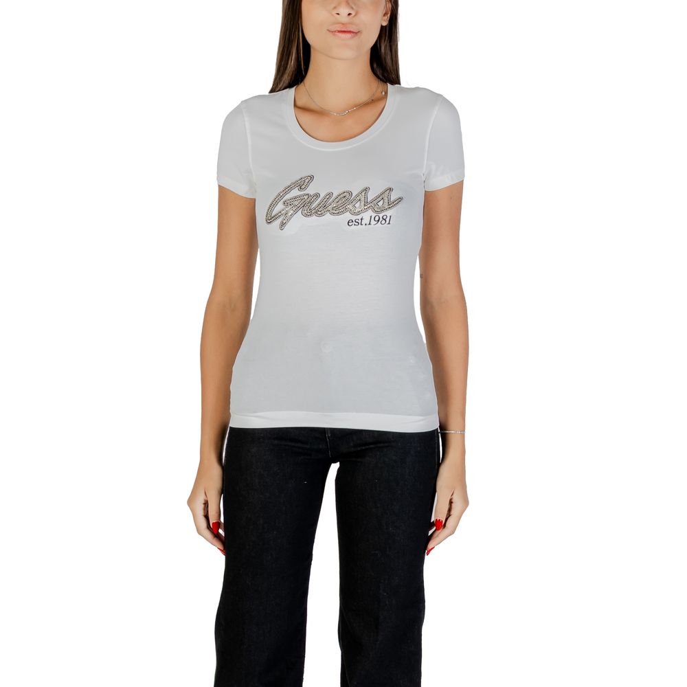 Guess White Cotton T-Shirt - Luxe Nova