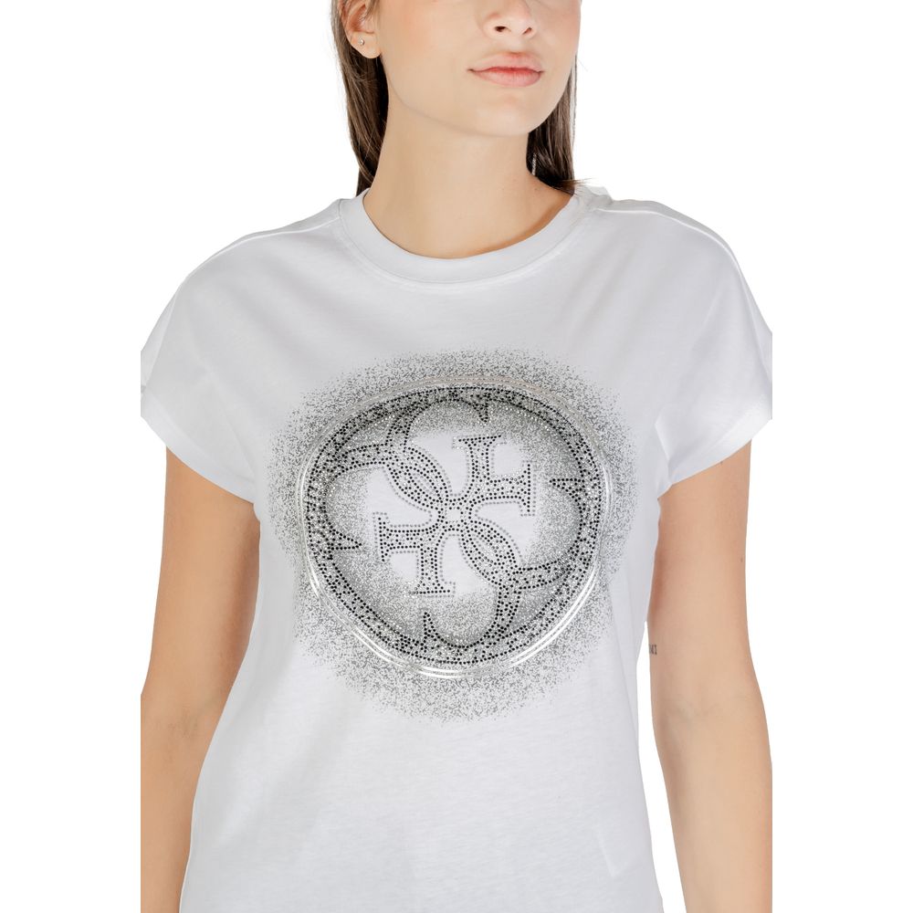 Guess White Cotton T-Shirt - Luxe Nova