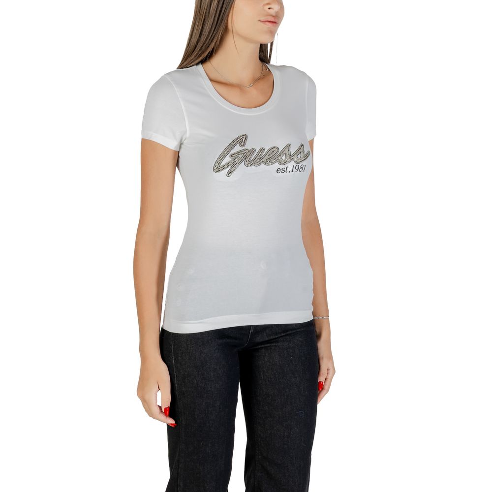 Guess White Cotton T-Shirt - Luxe Nova