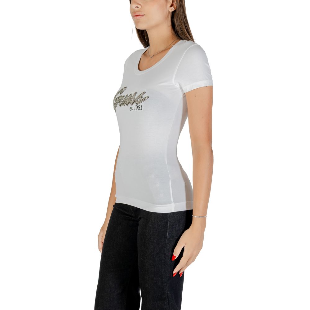 Guess White Cotton T-Shirt - Luxe Nova