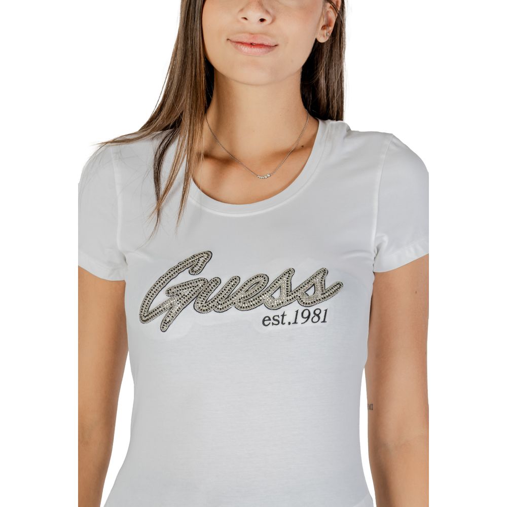 Guess White Cotton T-Shirt - Luxe Nova