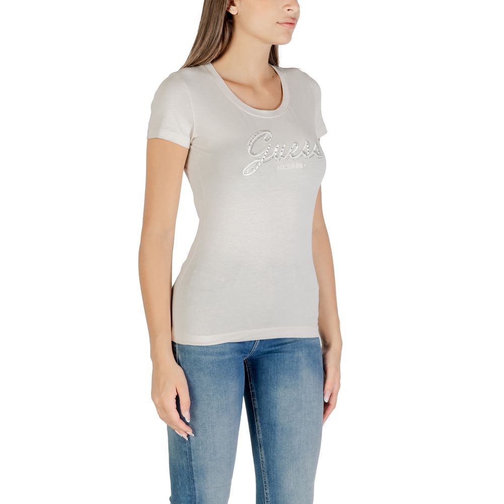 Guess Beige Cotton T-Shirt - Luxe Nova