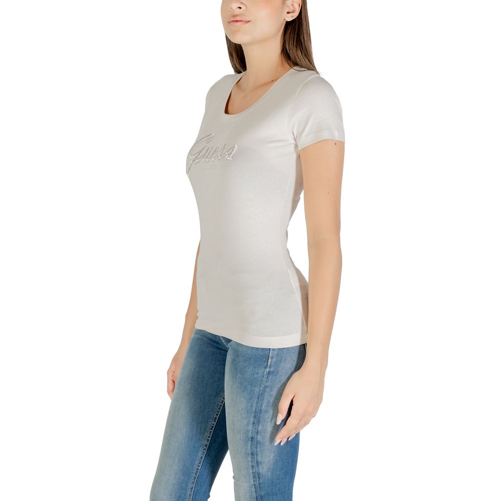 Guess Beige Cotton T-Shirt - Luxe Nova