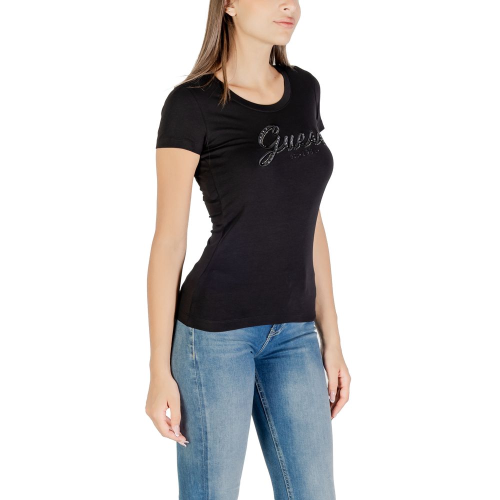 Guess Black Cotton T-Shirt - Luxe Nova