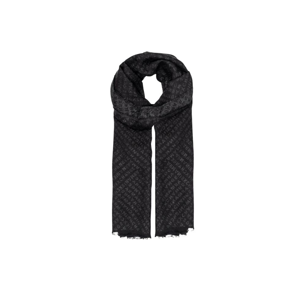 Armani Exchange Black Viscose Scarf - Luxe Nova