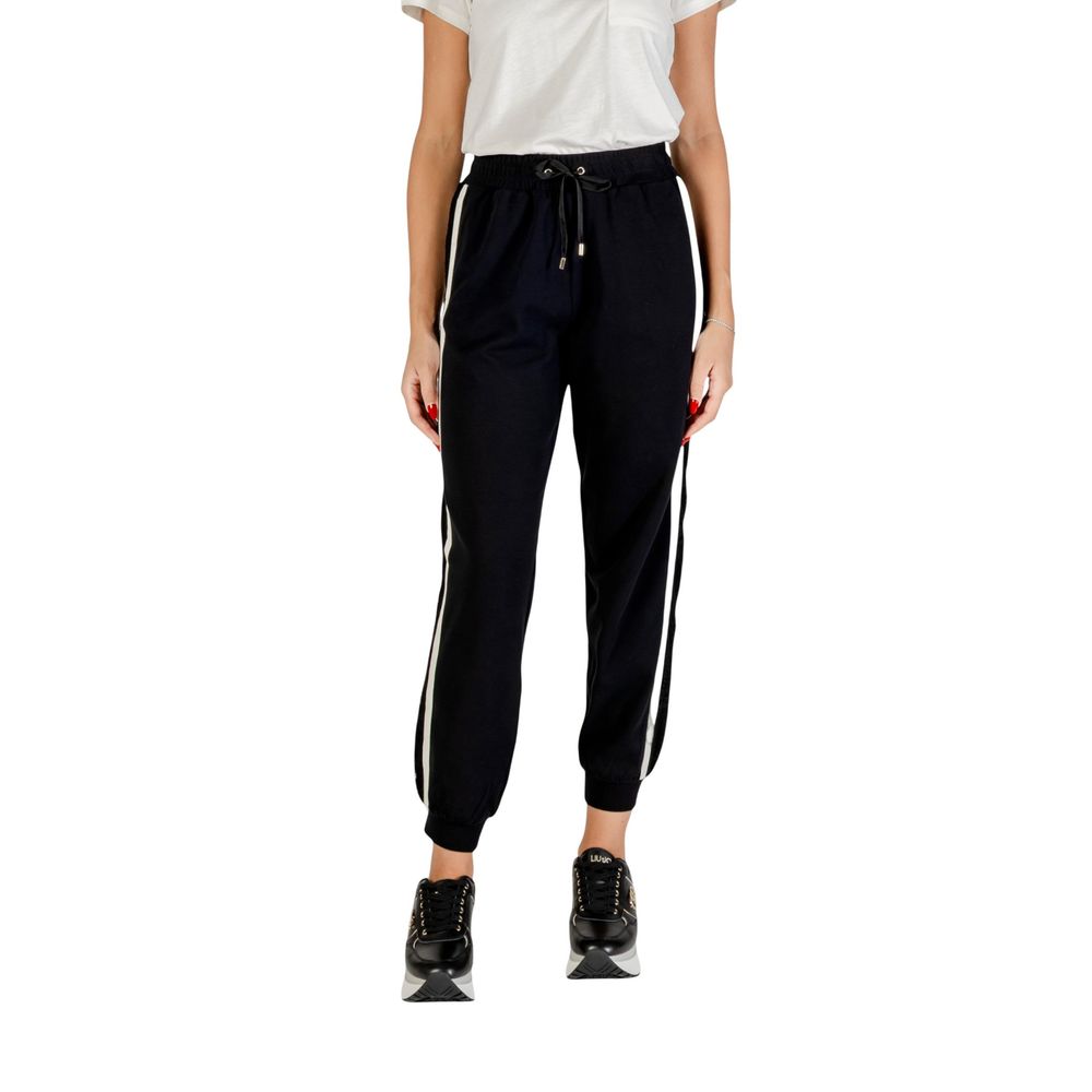Liu Jo Black And White Cotton Joggers (Workout Pants) - Luxe Nova
