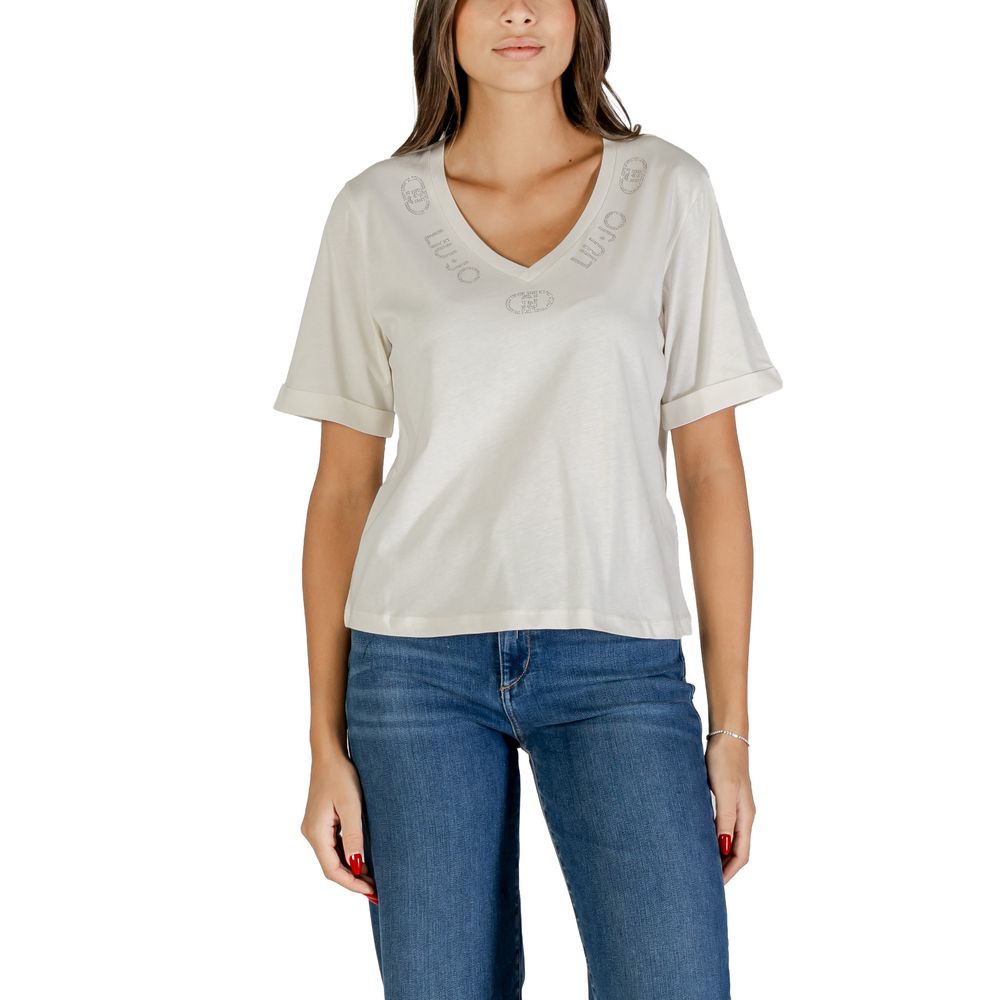 Liu Jo White Cotton T-Shirt - Luxe Nova