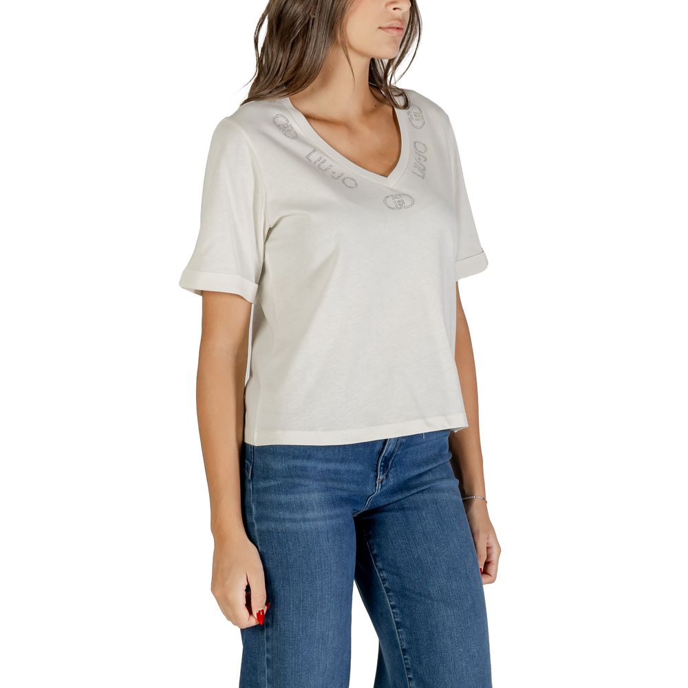 Liu Jo White Cotton T-Shirt - Luxe Nova