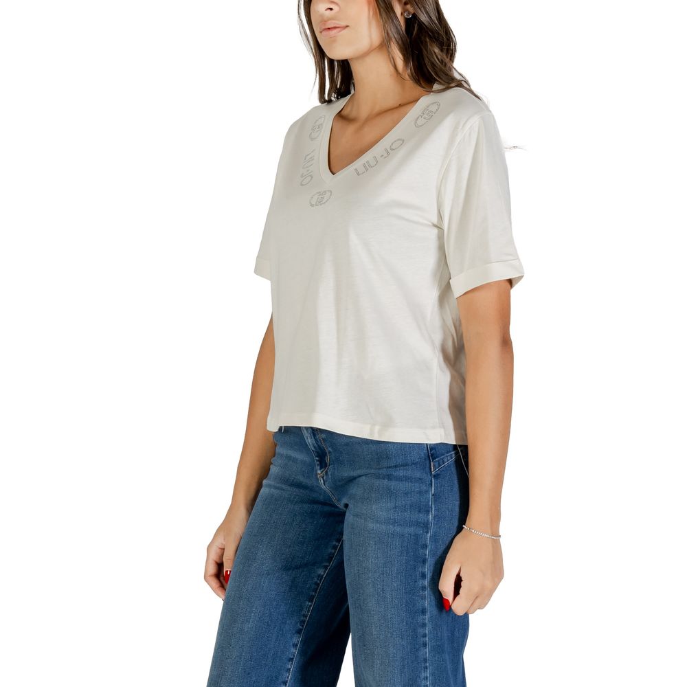 Liu Jo White Cotton T-Shirt - Luxe Nova