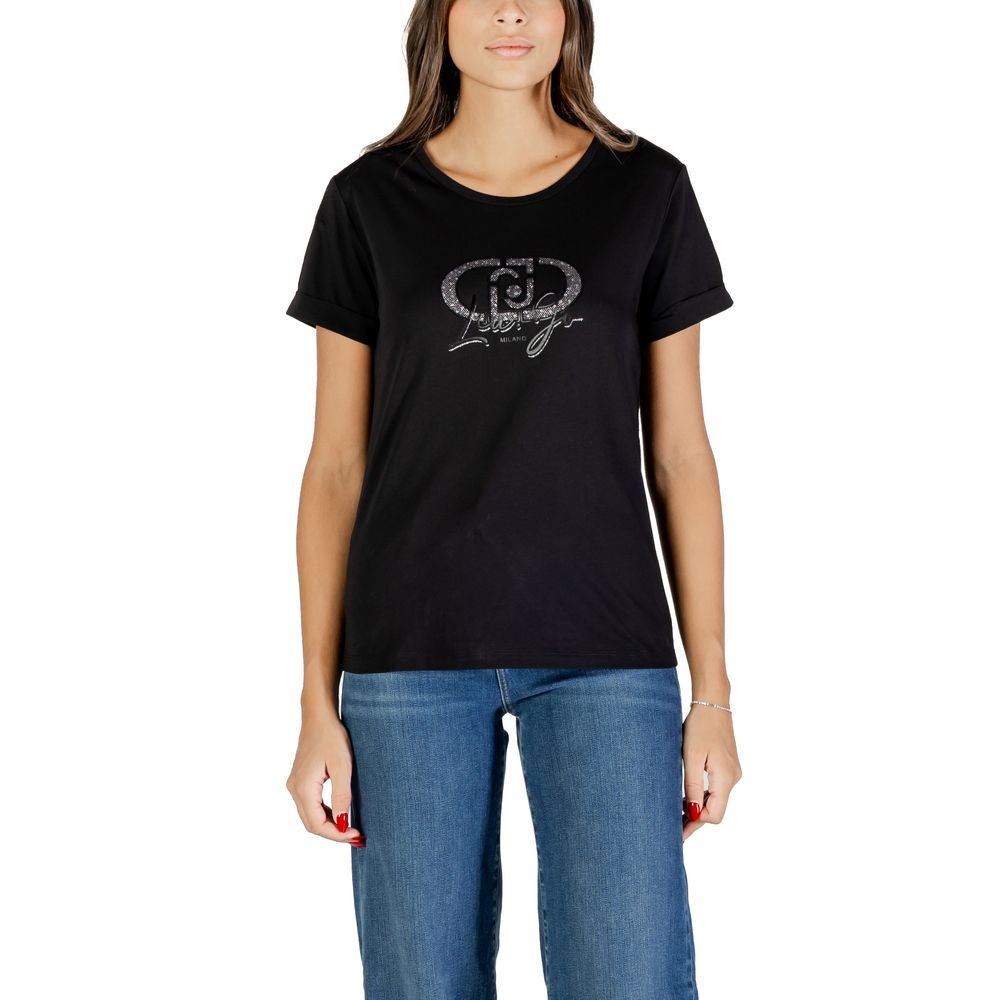 Liu Jo Black Cotton T-Shirt - Luxe Nova