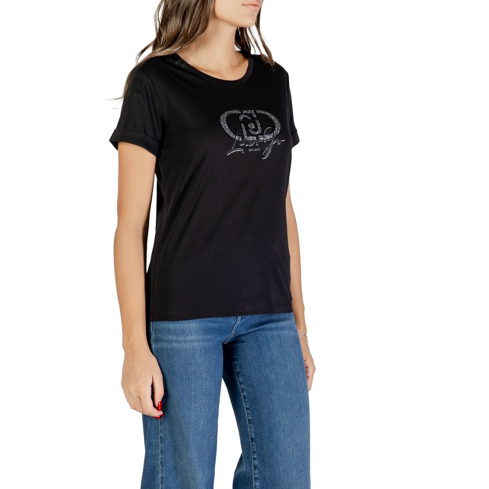 Liu Jo Black Cotton T-Shirt - Luxe Nova