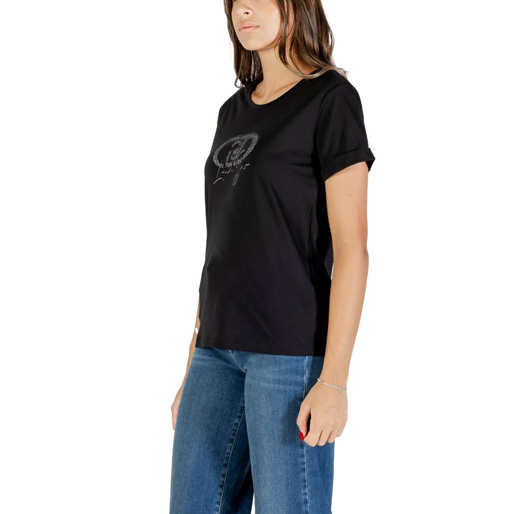 Liu Jo Black Cotton T-Shirt - Luxe Nova