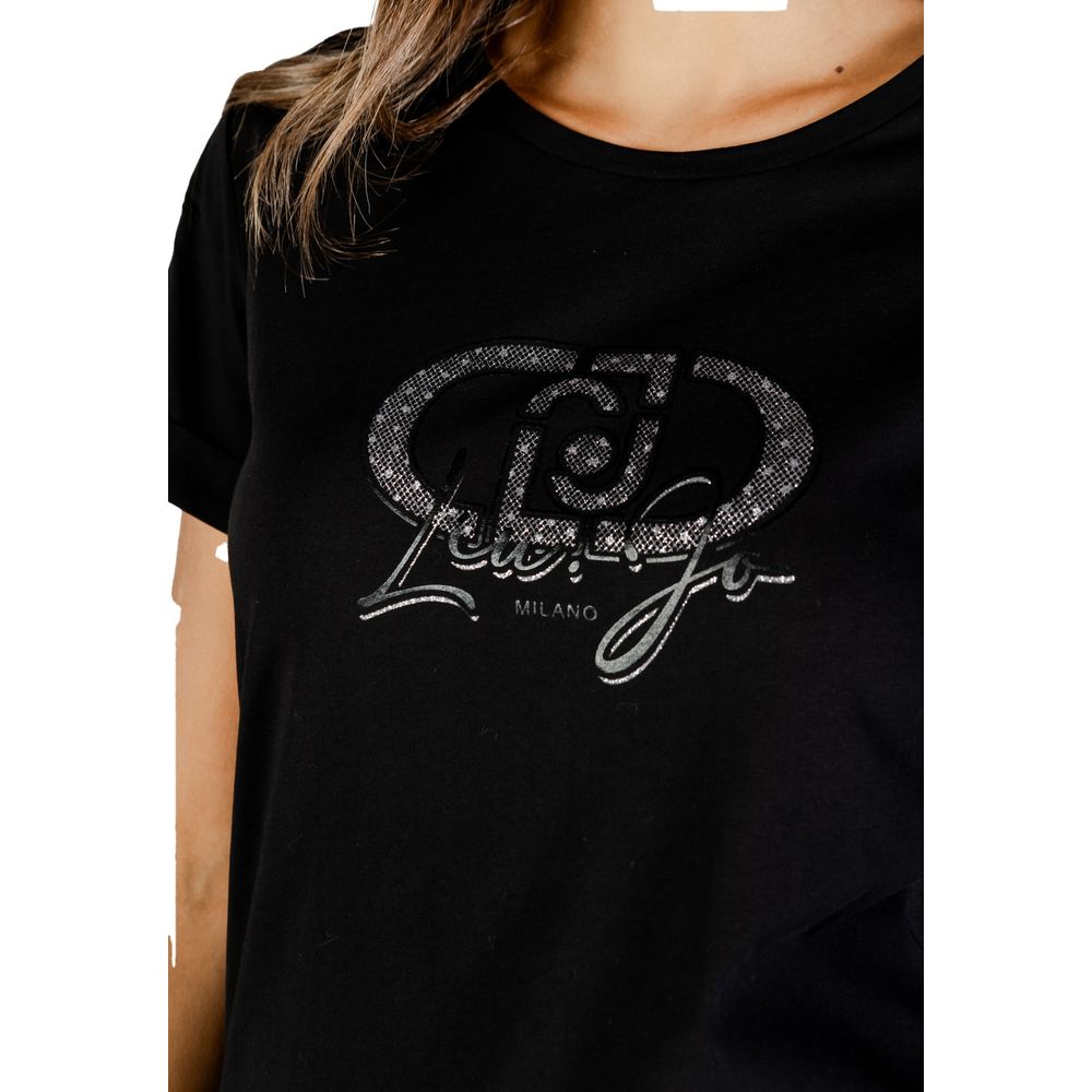 Liu Jo Black Cotton T-Shirt - Luxe Nova