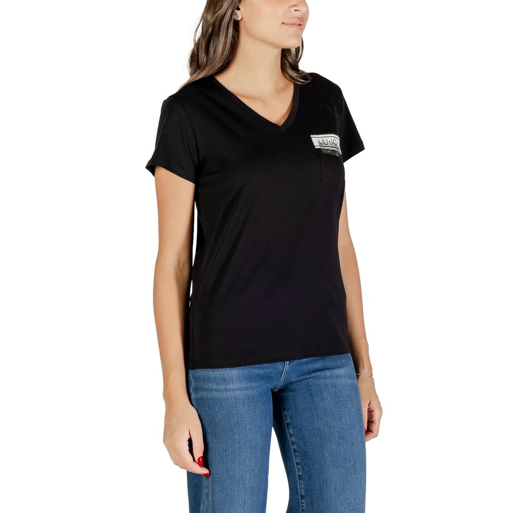 Liu Jo Black Cotton T-Shirt - Luxe Nova