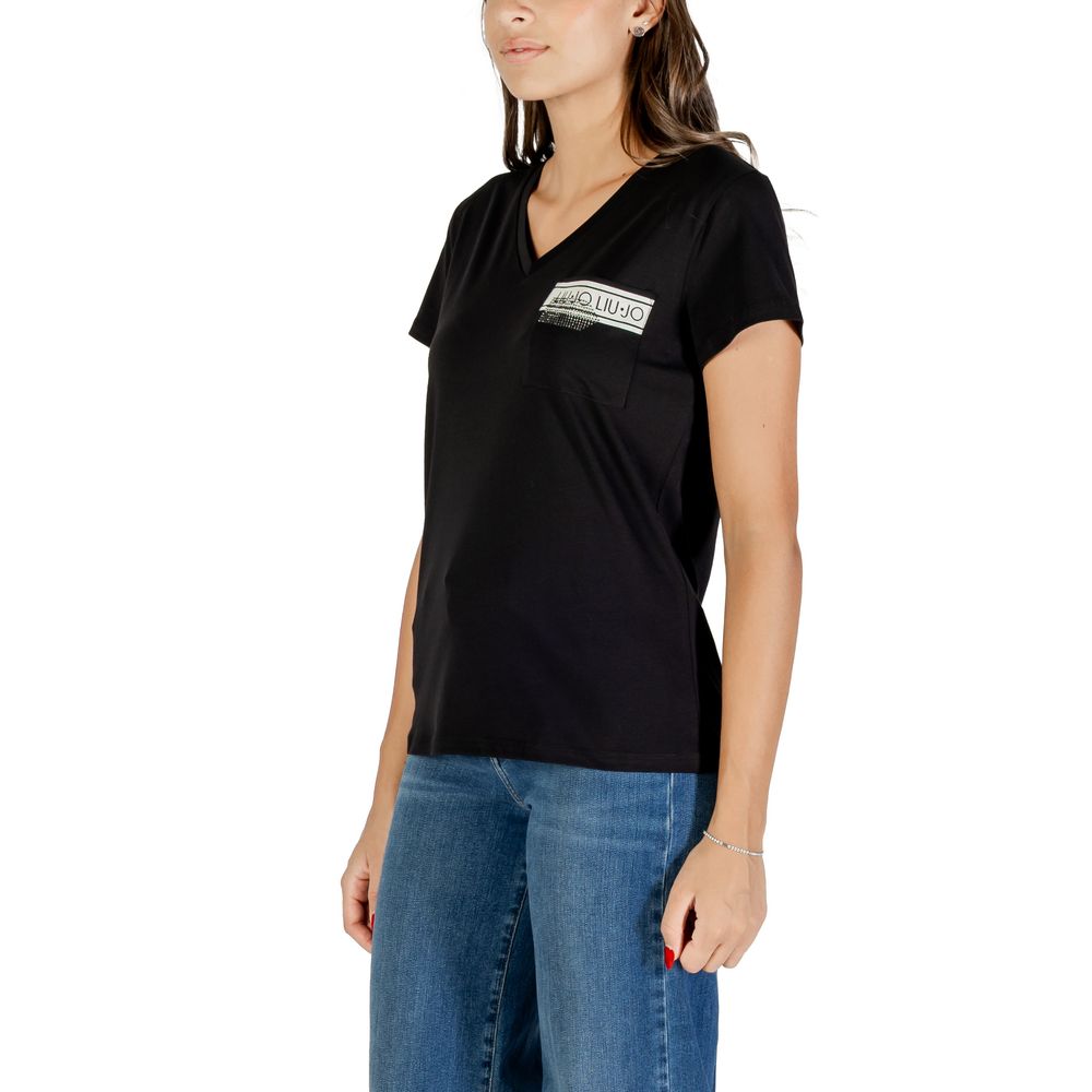 Liu Jo Black Cotton T-Shirt - Luxe Nova