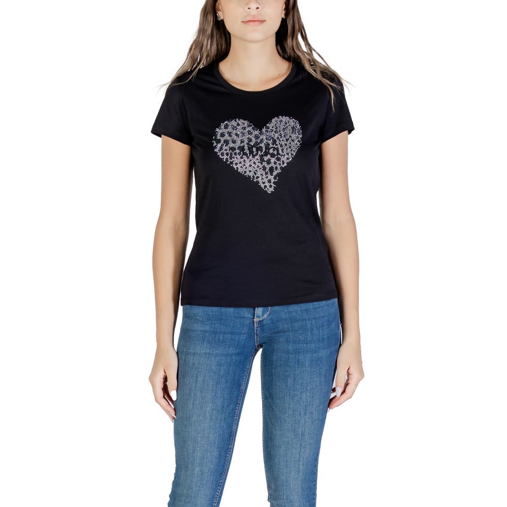 Liu Jo Black Cotton T-Shirt - Luxe Nova