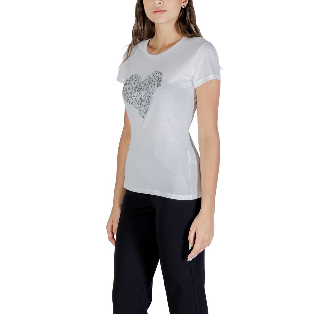 Liu Jo White Cotton T-Shirt - Luxe Nova