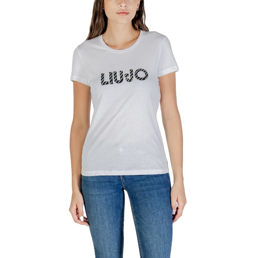 Liu Jo White Cotton T-Shirt - Luxe Nova