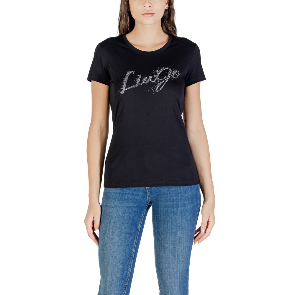 Liu Jo Black Cotton T-Shirt - Luxe Nova