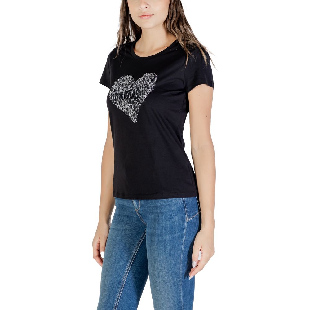 Liu Jo Black Cotton T-Shirt - Luxe Nova