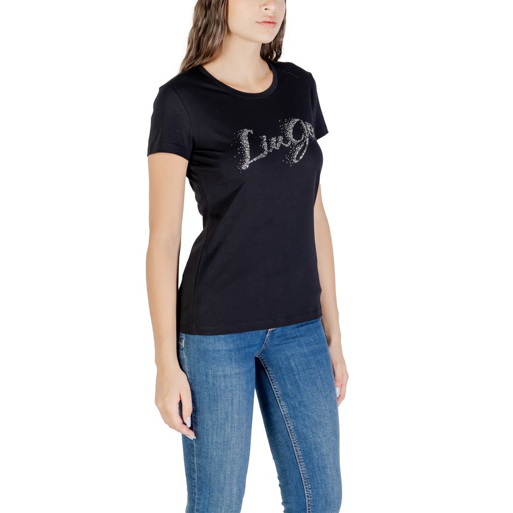 Liu Jo Black Cotton T-Shirt - Luxe Nova