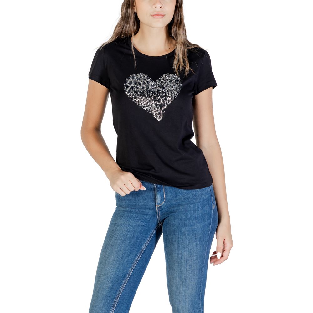 Liu Jo Black Cotton T-Shirt - Luxe Nova