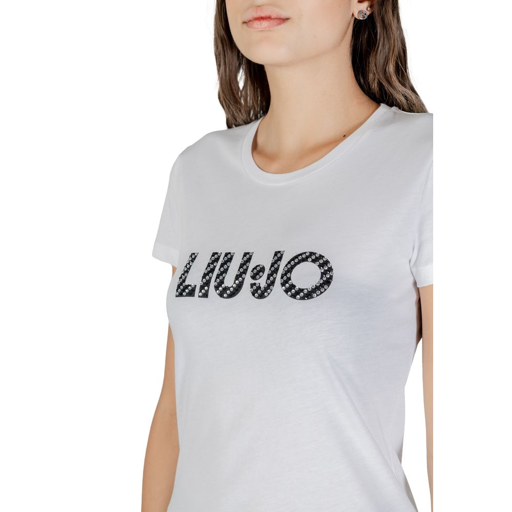 Liu Jo White Cotton T-Shirt - Luxe Nova