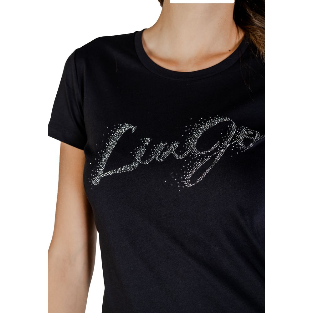 Liu Jo Black Cotton T-Shirt - Luxe Nova