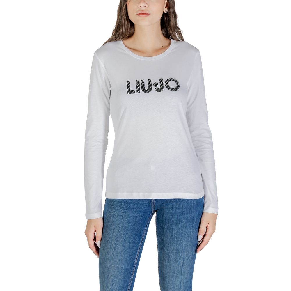 Liu Jo White Cotton Long Sleeve T-Shirt - Luxe Nova