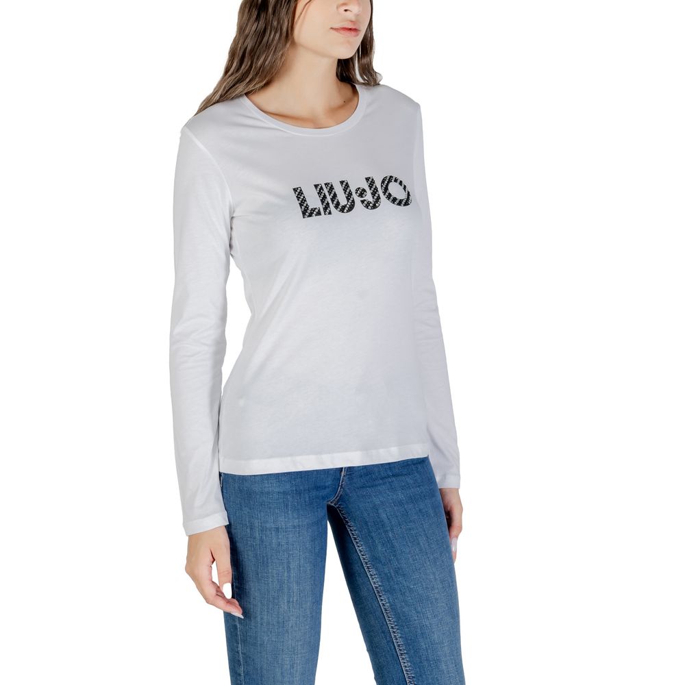 Liu Jo White Cotton Long Sleeve T-Shirt - Luxe Nova