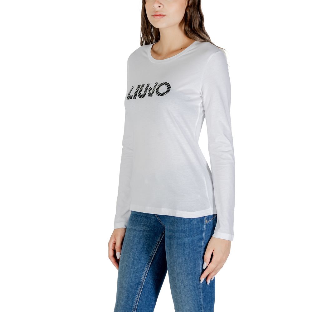 Liu Jo White Cotton Long Sleeve T-Shirt - Luxe Nova