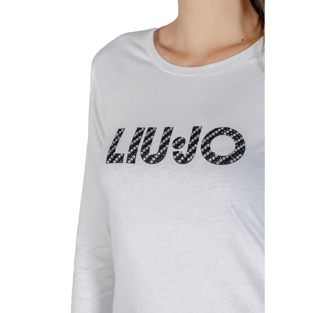 Liu Jo White Cotton Long Sleeve T-Shirt - Luxe Nova