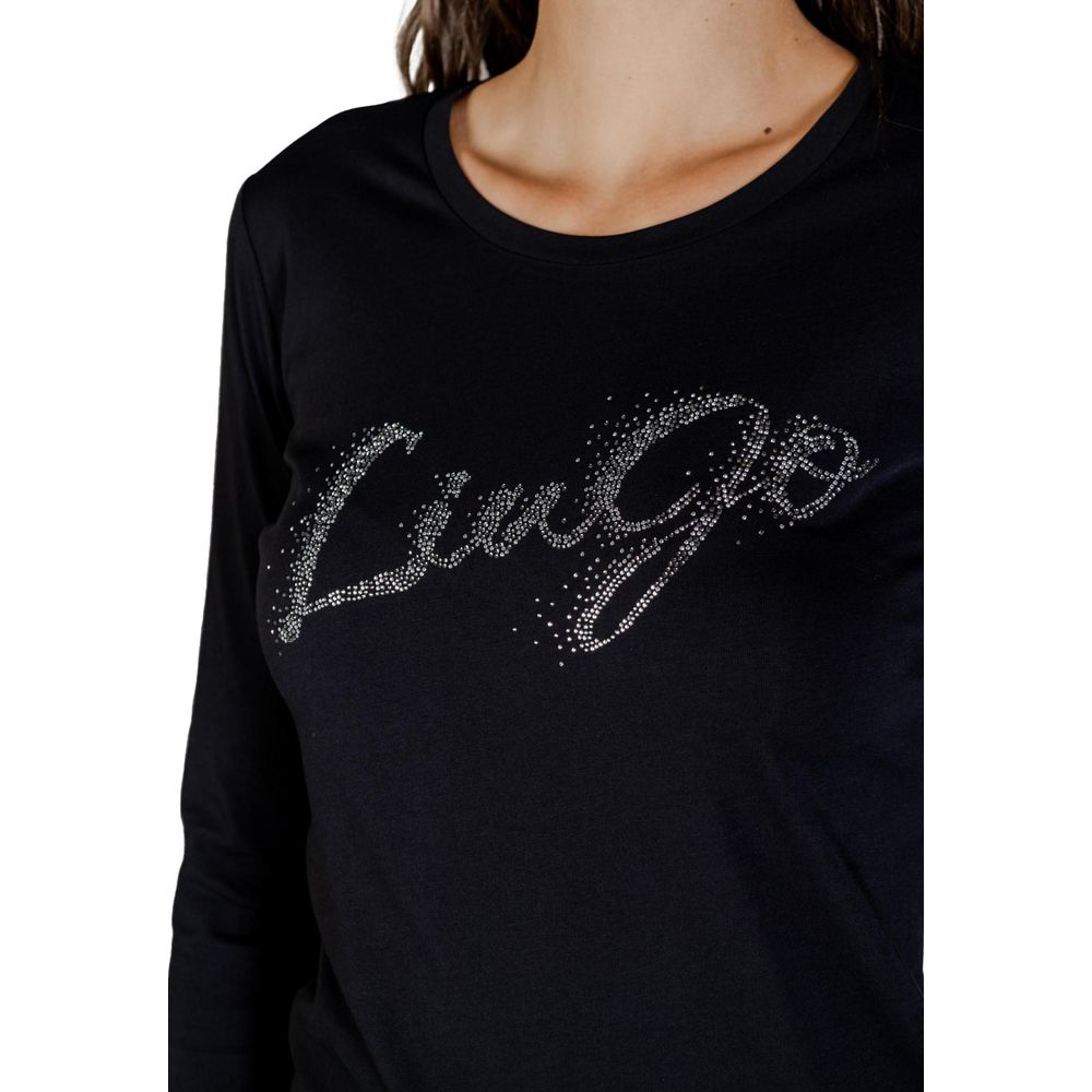 Liu Jo Black Cotton Long Sleeve T-Shirt - Luxe Nova