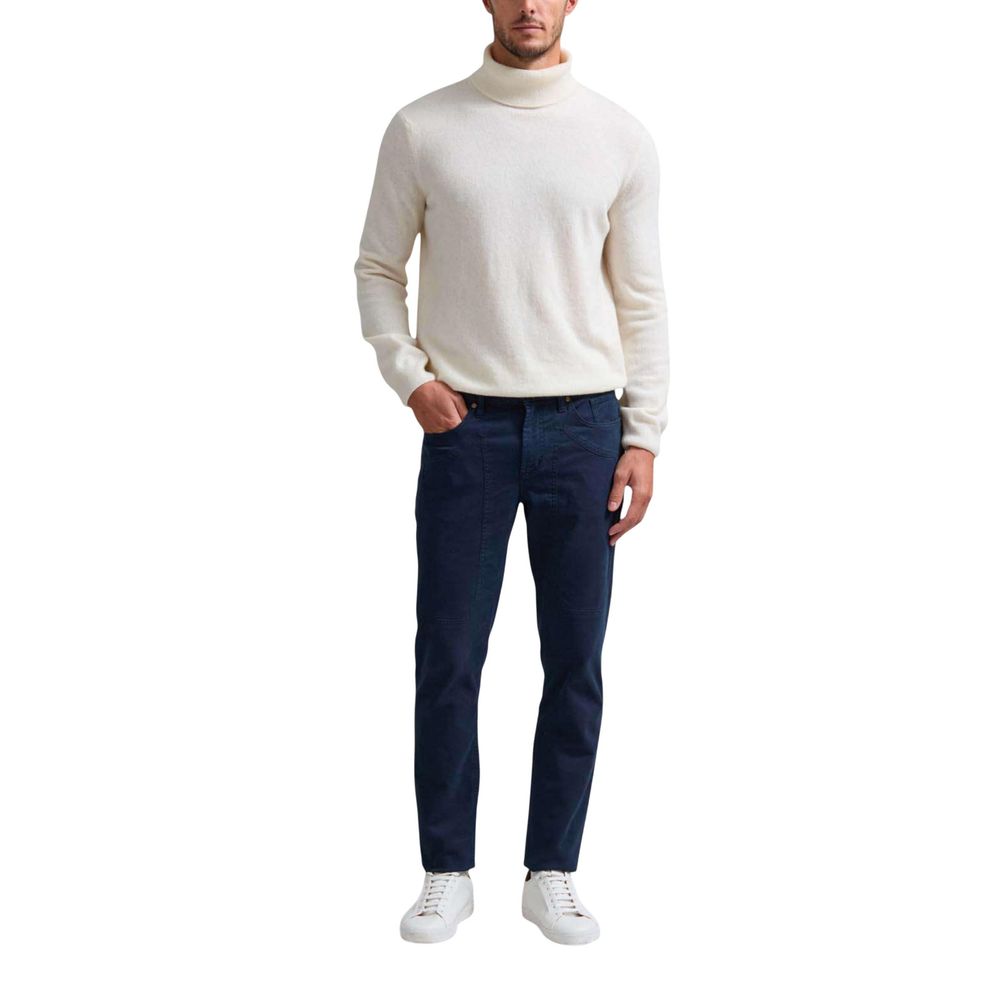 Jeckerson Blue Cotton Skinny Pants - Luxe Nova