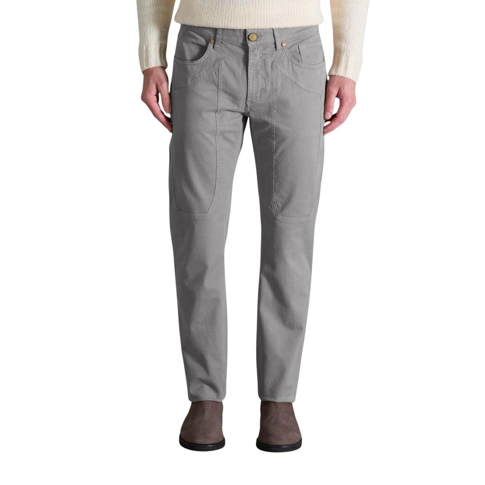 Jeckerson Gray Cotton Skinny Pants - Luxe Nova