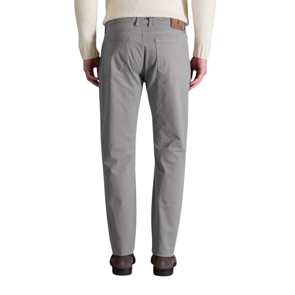 Jeckerson Gray Cotton Skinny Pants - Luxe Nova