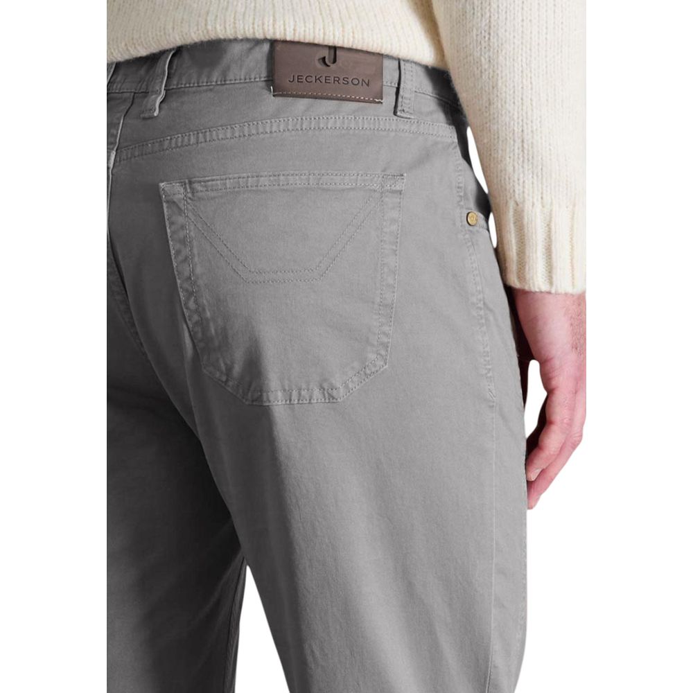 Jeckerson Gray Cotton Skinny Pants - Luxe Nova