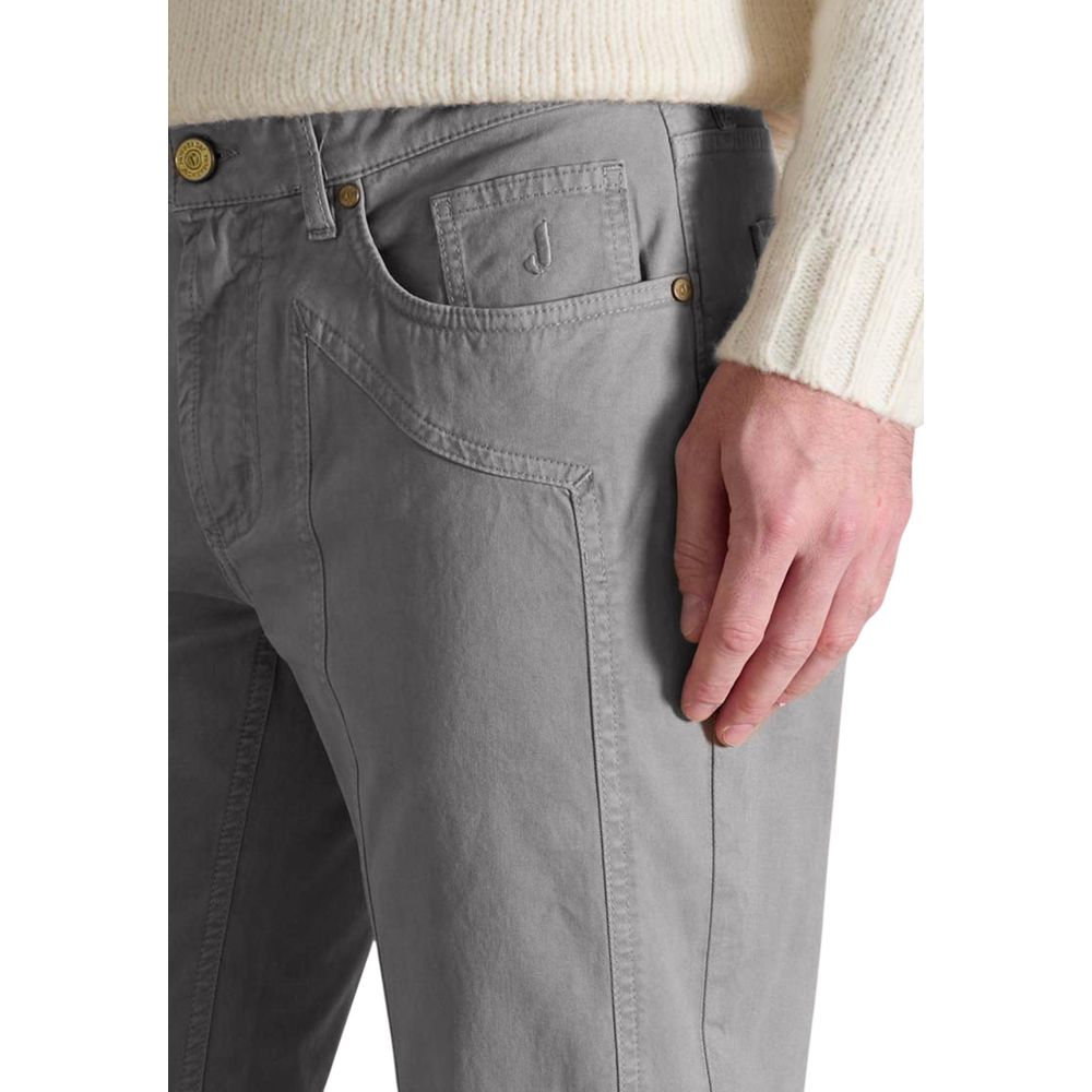 Jeckerson Gray Cotton Skinny Pants - Luxe Nova