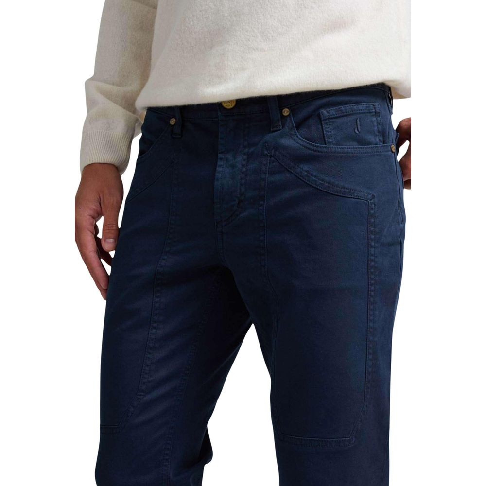 Jeckerson Blue Cotton Skinny Pants - Luxe Nova