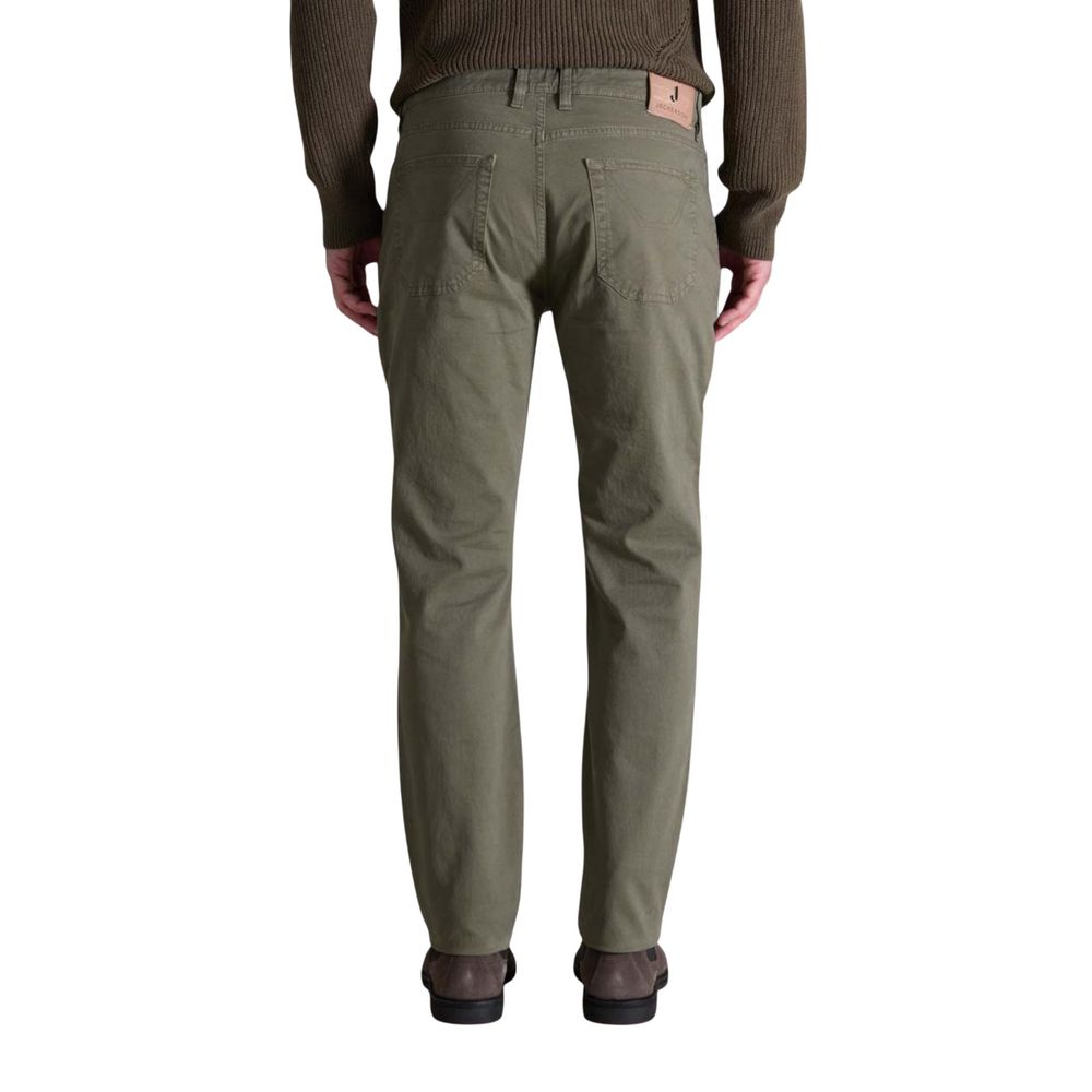 Jeckerson Green Cotton Skinny Pants - Luxe Nova