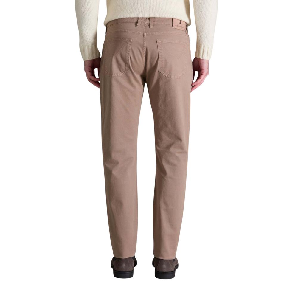 Jeckerson Beige Cotton Skinny Pants - Luxe Nova
