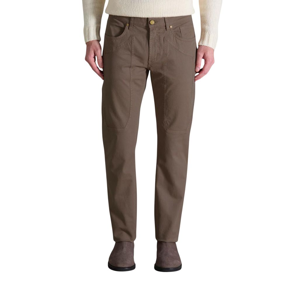 Jeckerson Brown Cotton Skinny Pants - Luxe Nova