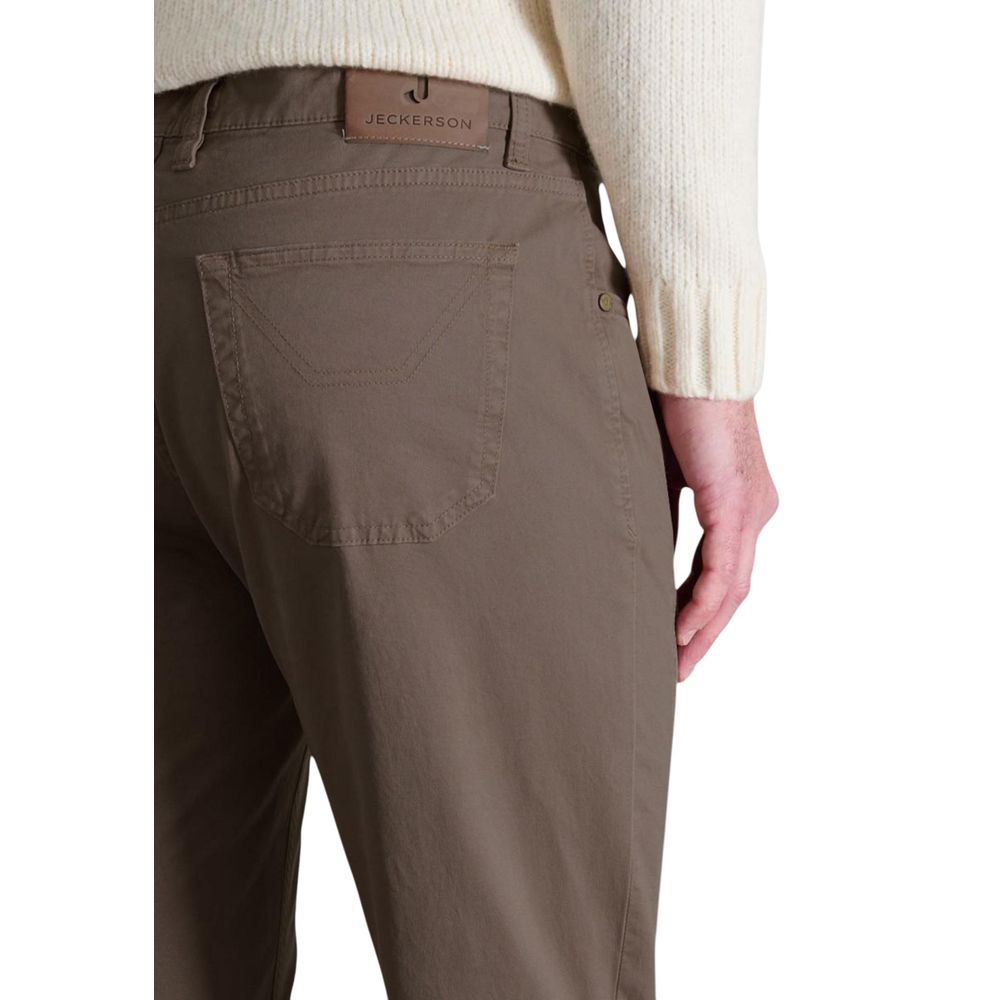 Jeckerson Brown Cotton Skinny Pants - Luxe Nova