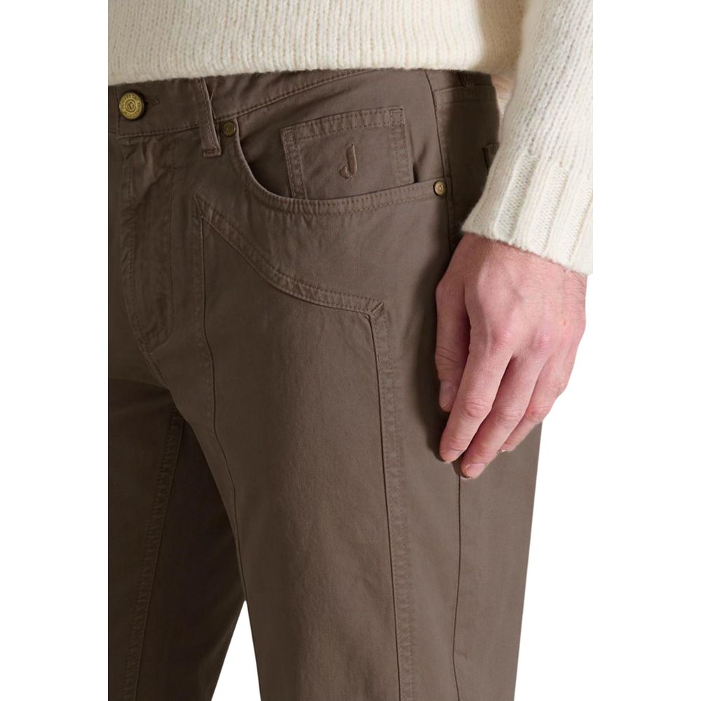 Jeckerson Brown Cotton Skinny Pants - Luxe Nova