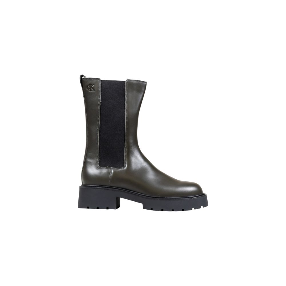 Calvin Klein Jeans Gray Leather Ankle Boots - Luxe Nova