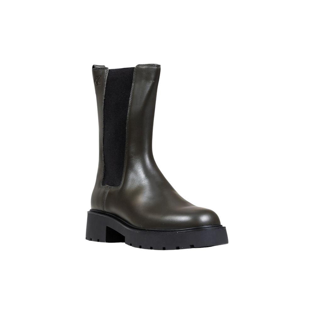 Calvin Klein Jeans Gray Leather Ankle Boots - Luxe Nova