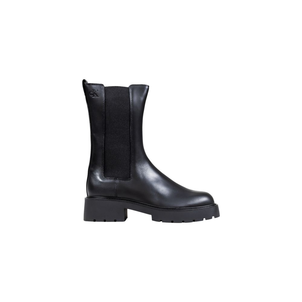 Calvin Klein Jeans Black Leather Ankle Boots - Luxe Nova